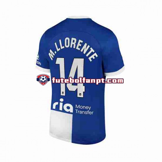 Camisola Alternativo Atlético Madrid 2 Marcos Llorente 14 Época 2023/2024 Manga Curta ,Homem