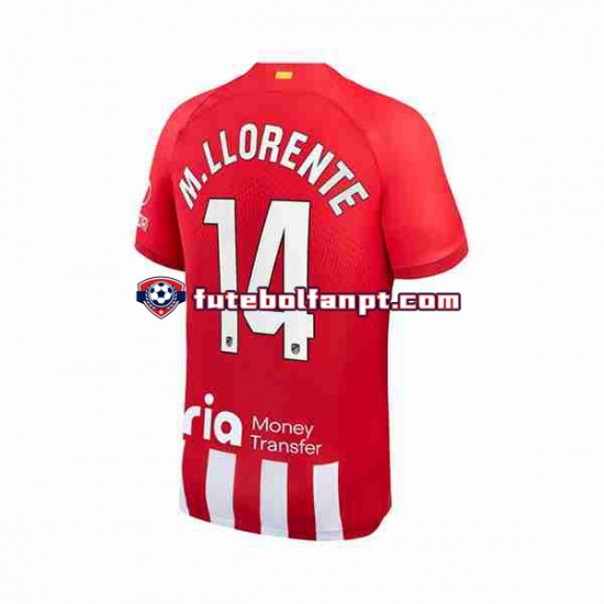 Camisola Principal Atlético Madrid 2 Marcos Llorente 14 Época 2023/2024 Manga Curta ,Homem