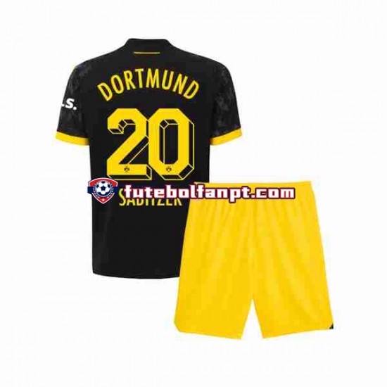 Camisola Alternativo Borussia Dortmund Marcel Sabitzer 20 Época 2023/2024 Manga Curta ,Criança