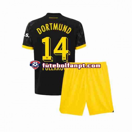 Camisola Alternativo Borussia Dortmund Niclas Fullkrug 14 Época 2023/2024 Manga Curta ,Criança