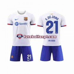 Camisola Alternativo FC Barcelona Frenkie de Jong 21 Época 2023/2024 Manga Curta ,Criança