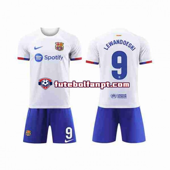 Camisola Alternativo FC Barcelona LEWANDOWSKI 9 Época 2023/2024 Manga Curta ,Criança