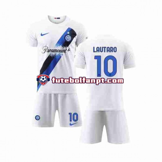 Camisola Alternativo Inter de Milão Lautaro Martinez 10 Época 2023/2024 Manga Curta ,Criança