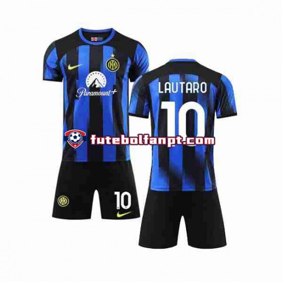 Camisola Principal Inter de Milão Lautaro Martinez 10 Época 2023/2024 Manga Curta ,Criança