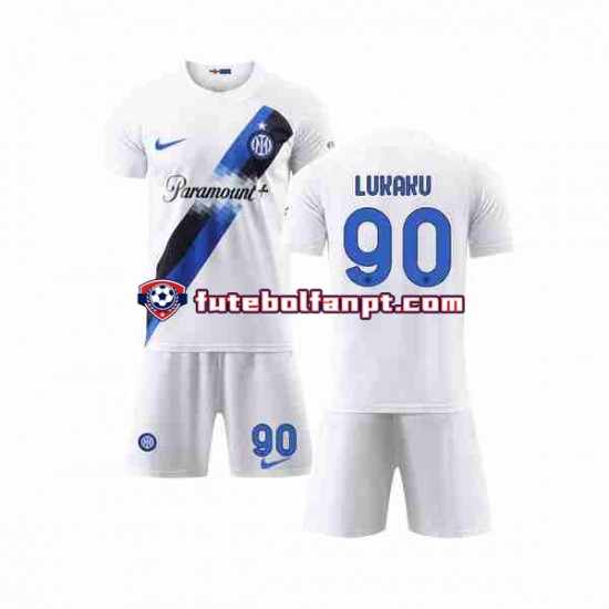 Camisola Alternativo Inter de Milão Lukaku 90 Época 2023/2024 Manga Curta ,Criança