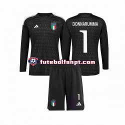 Camisola Alternativo Guarda-redes Seleção Italiana Donnarumma 1 2023 Manga Comprida ,Criança