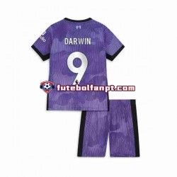 Camisola Alternativa (2ª) Liverpool Darwin Nunez 9 Época 2023/2024 Manga Curta ,Criança