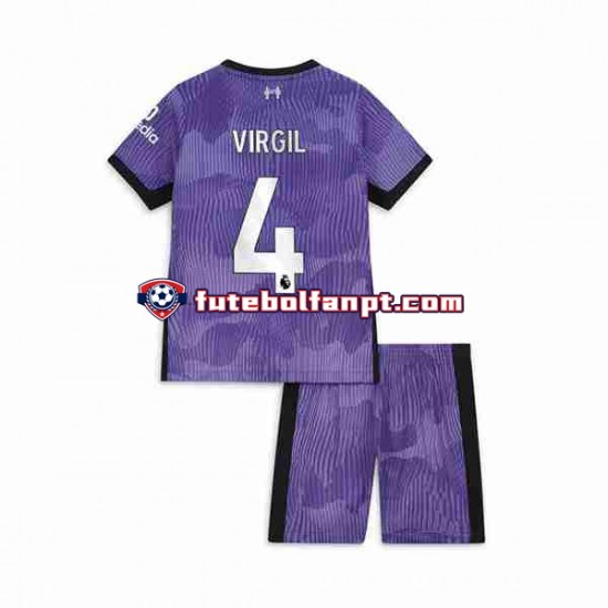 Camisola Alternativa (2ª) Liverpool Virgil van Dijk 4 Época 2023/2024 Manga Curta ,Criança