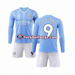 Camisola Principal Manchester City Haaland 9 Época 2023/2024 Manga Comprida ,Criança