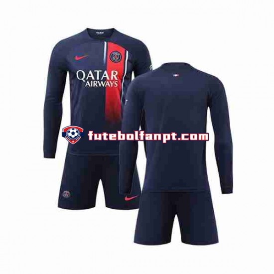 Camisola Principal Paris Saint-Germain Época 2023/2024 Manga Comprida ,Criança