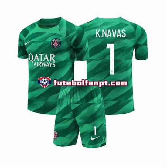 Camisola Principal Guarda-redes Paris Saint-Germain K.NAVAS 1 Época 2023/2024 Manga Curta ,Criança