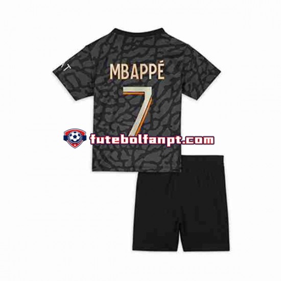 Camisola Alternativa (2ª) Paris Saint-Germain Kylian Mbappe 7 Época 2023/2024 Manga Curta ,Criança