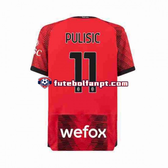 Camisola Principal AC Milan Christian Pulisic 11 Época 2023/2024 Manga Curta ,Homem