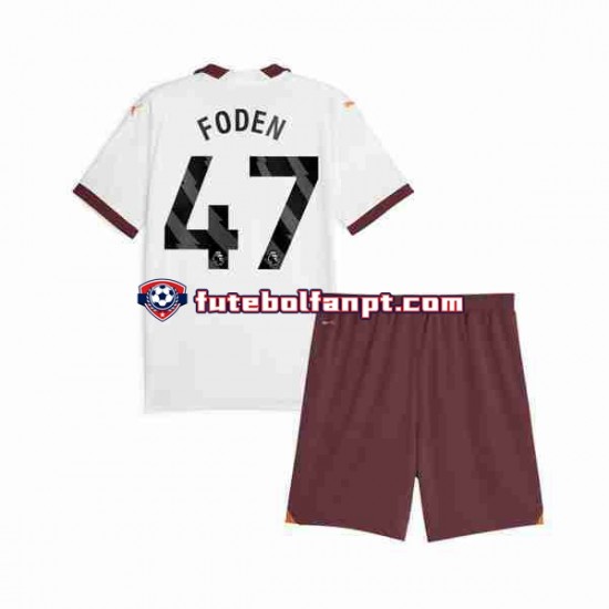 Camisola Alternativo Manchester City Phil Foden 47 Época 2023/2024 Manga Curta ,Criança