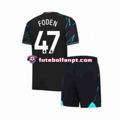 Camisola Alternativa (2ª) Manchester City Phil Foden 47 Época 2023/2024 Manga Curta ,Criança