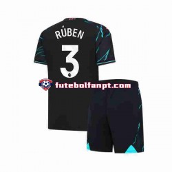 Camisola Alternativa (2ª) Manchester City Ruben 3 Época 2023/2024 Manga Curta ,Criança