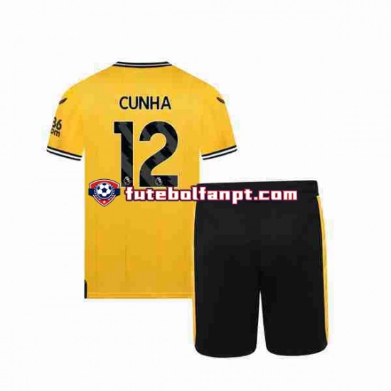 Camisola Principal Wolverhampton Wanderers CUNHA 12 Época 2023/2024 Manga Curta ,Criança