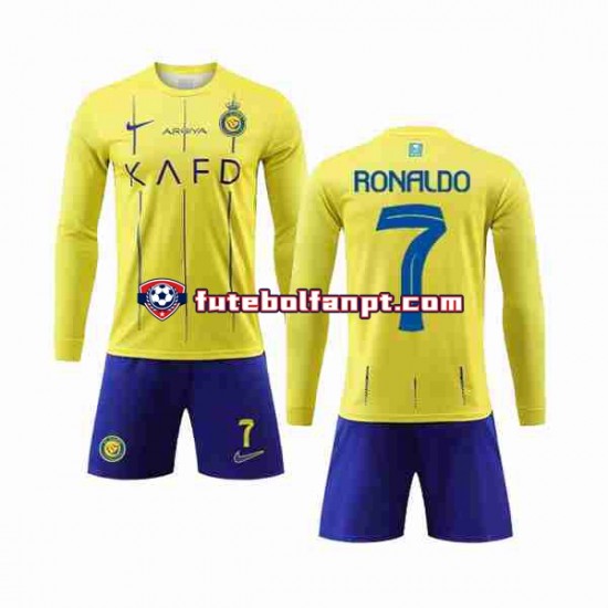 Camisola Principal Al-Nassr Cristiano Ronaldo 7 Época 2023/2024 Manga Comprida ,Criança