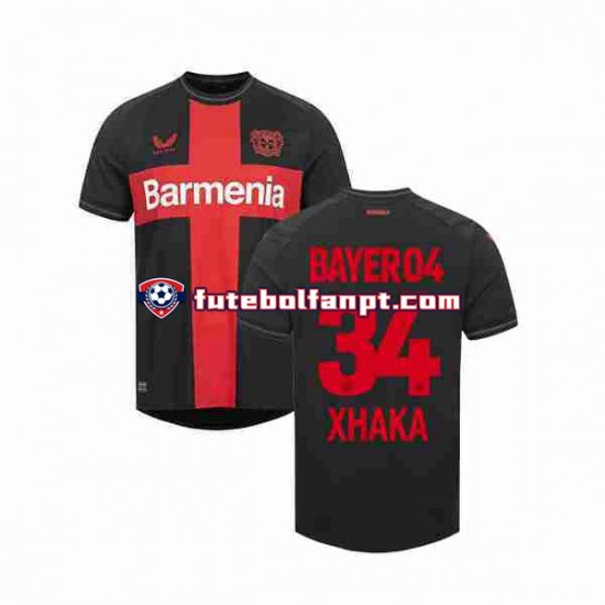 Camisola Principal Bayer 04 Leverkusen Granit Xhaka 34 Época 2023/2024 Manga Curta ,Homem