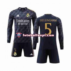 Camisola Alternativo Real Madrid Jude Bellingham 5 Época 2023/2024 Manga Comprida ,Criança