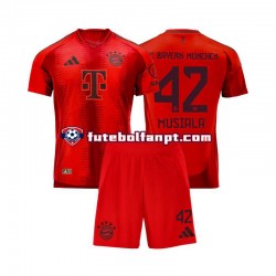 Camisola Principal Bayern de Munique Vermelho Jamal Musiala 42 Época 2024/2025 Manga Curta ,Criança