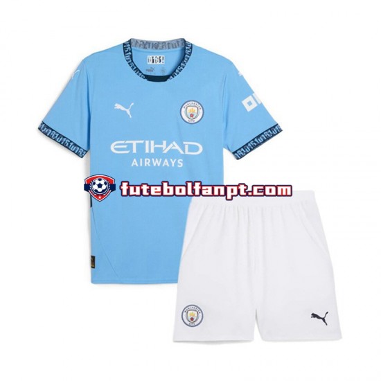 Camisola Principal Manchester City Azul Época 2024/2025 Manga Curta ,Criança