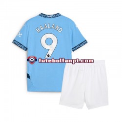 Camisola Principal Manchester City Azul Erling Haaland 9 Época 2024/2025 Manga Curta ,Criança