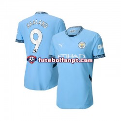 Camisola Principal Manchester City Azul Erling Haaland 9 Época 2024/2025 Manga Curta ,Homem