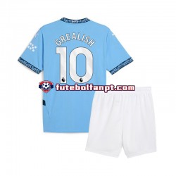 Camisola Principal Manchester City Azul Jack Grealish 10 Época 2024/2025 Manga Curta ,Criança