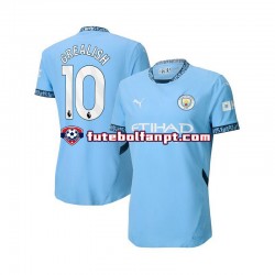 Camisola Principal Manchester City Azul Jack Grealish 10 Época 2024/2025 Manga Curta ,Homem