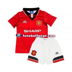 Camisola Principal Manchester United Retro 1994 Manga Curta ,Criança