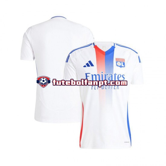 Camisola Principal Olympique Lyonnais Branco Época 2024/2025 Manga Curta ,Homem