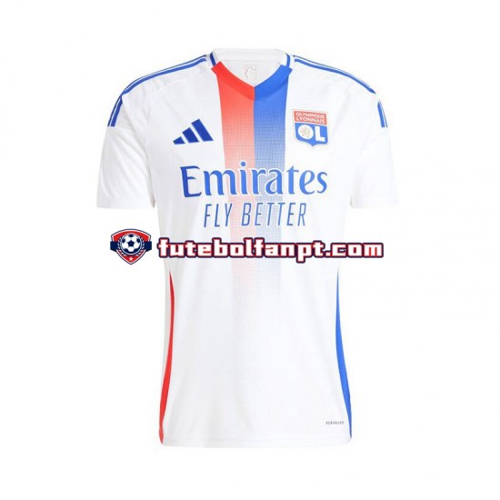 Camisola Principal Olympique Lyonnais Branco Época 2024/2025 Manga Curta ,Homem