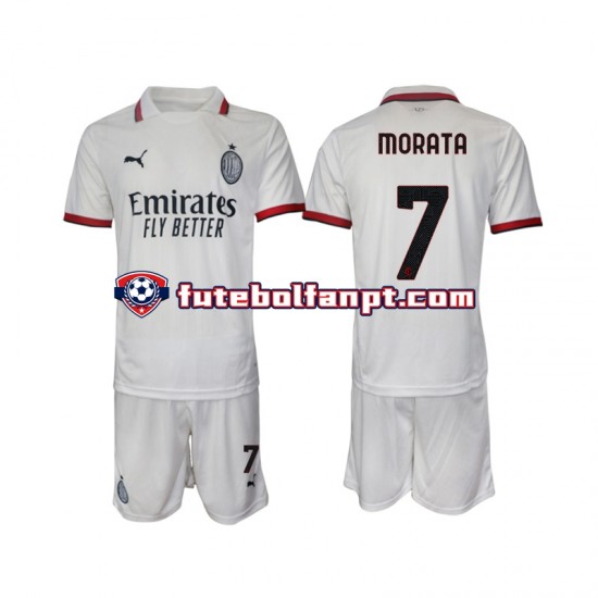 Camisola Alternativo AC Milan Morata 7 Época 2024/2025 Manga Curta ,Criança