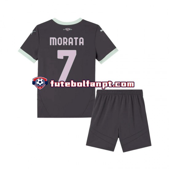 Camisola Alternativa (2ª) AC Milan Morata 7 Época 2024/2025 Manga Curta ,Criança