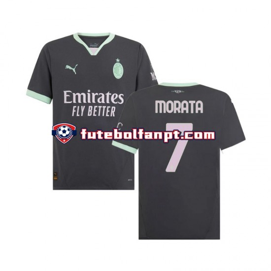 Camisola Alternativa (2ª) AC Milan Morata 7 Época 2024/2025 Manga Curta ,Homem