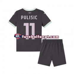 Camisola Alternativa (2ª) AC Milan Pulisic 11 Época 2024/2025 Manga Curta ,Criança