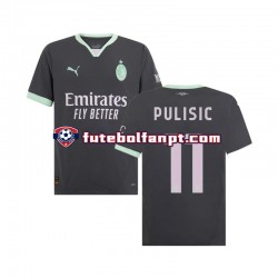 Camisola Alternativa (2ª) AC Milan Pulisic 11 Época 2024/2025 Manga Curta ,Homem