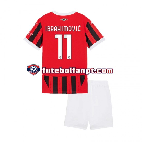 Camisola Principal AC Milan ibrahimovic 11 Época 2024/2025 Manga Curta ,Criança