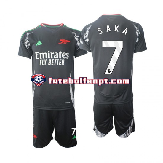 Camisola Alternativo Arsenal Saka 7 Época 2024/2025 Manga Curta ,Criança