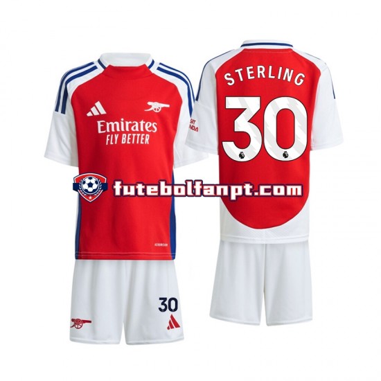 Camisola Principal Arsenal Sterling 30 Época 2024/2025 Manga Curta ,Criança