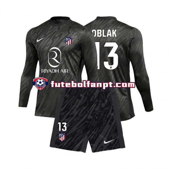 Camisola Principal Guarda-redes Atlético Madrid Jan Oblak 13 Época 2024/2025 Manga Comprida ,Criança