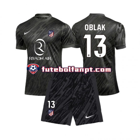 Camisola Principal Guarda-redes Atlético Madrid Jan Oblak 13 Época 2024/2025 Manga Curta ,Criança