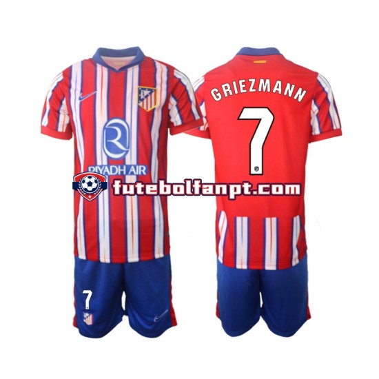 Camisola Principal Atlético Madrid Griezmann 7 Época 2024/2025 Manga Curta ,Criança