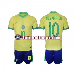 Camisola Principal Seleção Brasileira Neymar JR 10 2024 Manga Curta ,Criança