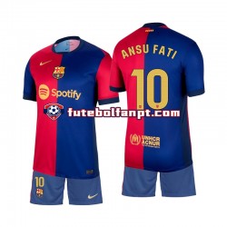 Camisola Principal FC Barcelona Ansu Fati 10 Época 2024/2025 Manga Curta ,Criança