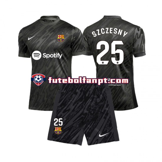 Camisola Alternativo Guarda-redes FC Barcelona Wojciech Szczesny 25 Época 2024/2025 Manga Curta ,Criança