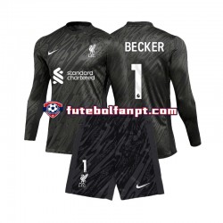 Camisola Principal Guarda-redes Liverpool Alisson Becker 1 Época 2024/2025 Manga Comprida ,Criança