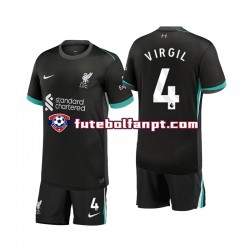 Camisola Alternativo Liverpool Virgil 4 Época 2024/2025 Manga Curta ,Criança