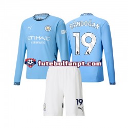 Camisola Principal Manchester City Gundogan 19 Época 2024/2025 Manga Comprida ,Criança